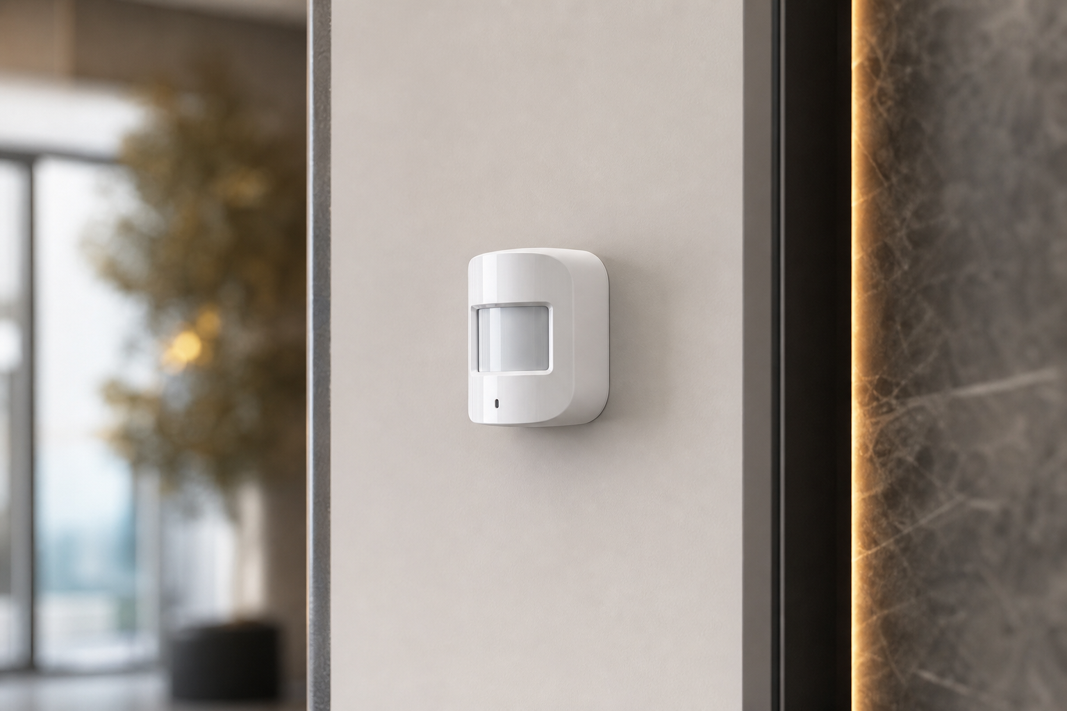 VAJRA motion sensor on luxury interior wall