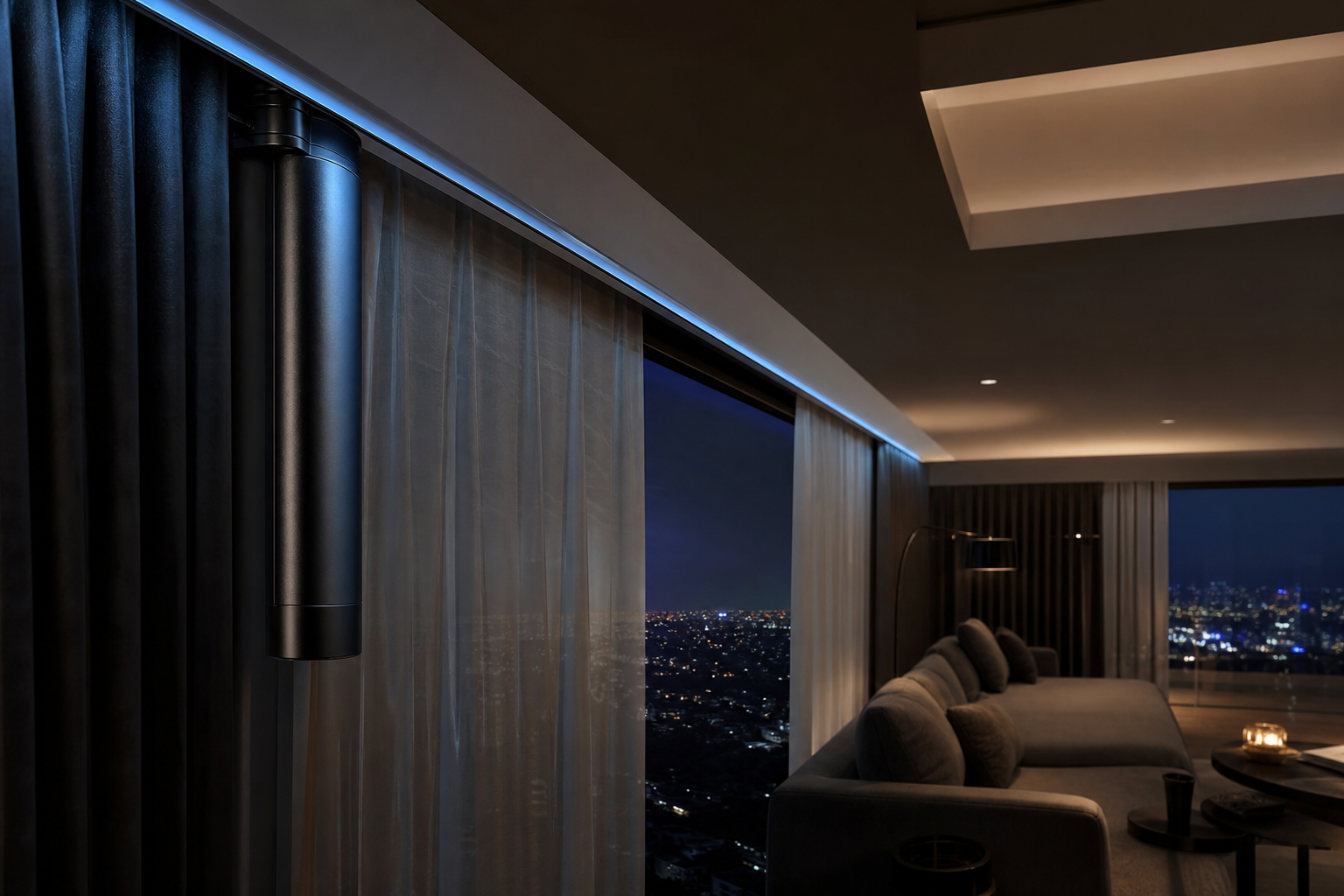 VAJRA silent brushless curtain motor on ceiling track