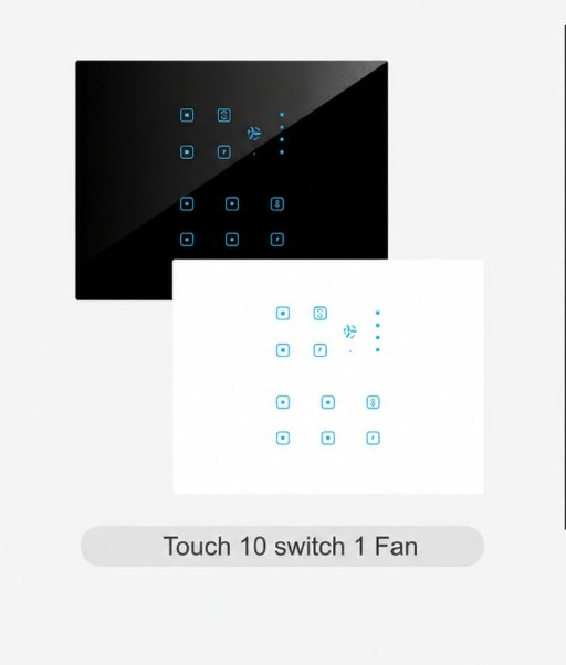 VAJRA Touch 10 switch 1 fan in black and white
